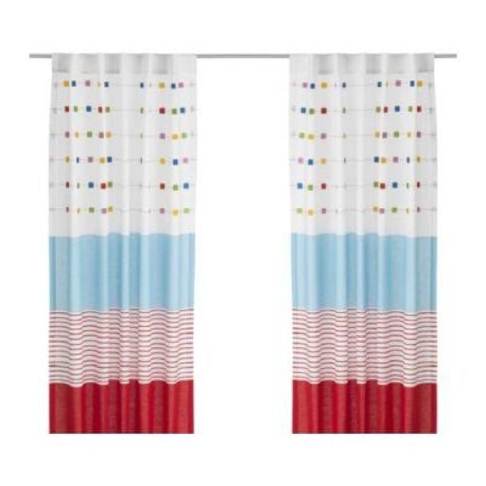 BARNSLIG RANDIG curtains, 4 pc (2 sets of 2), EUC